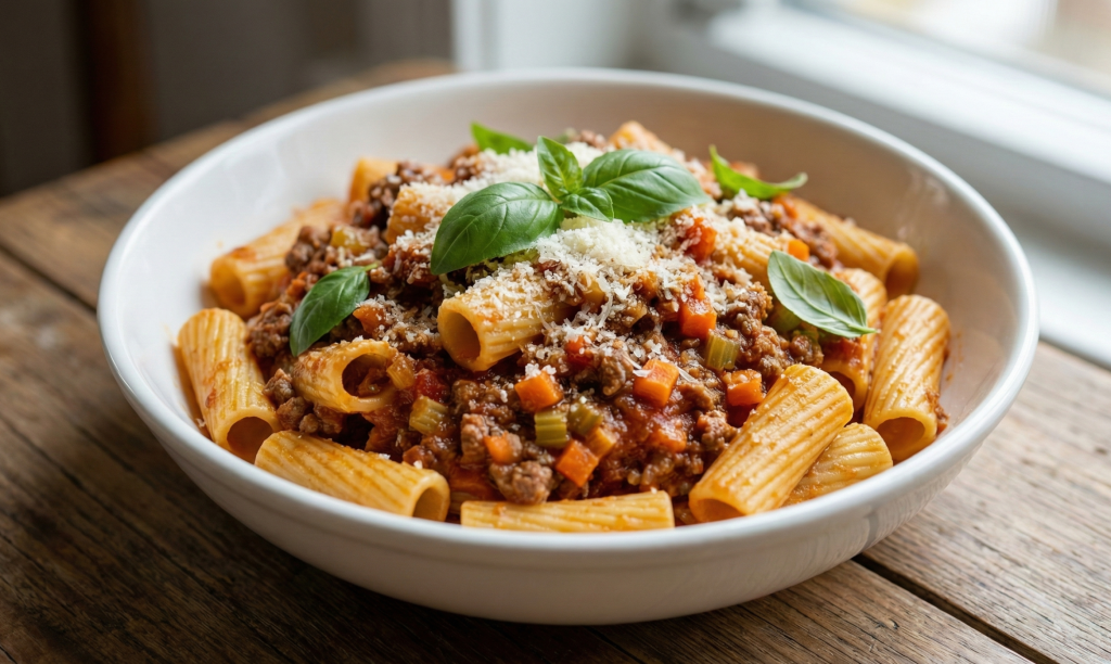 Assiette de rigatoni bolognaise du restaurant Vita