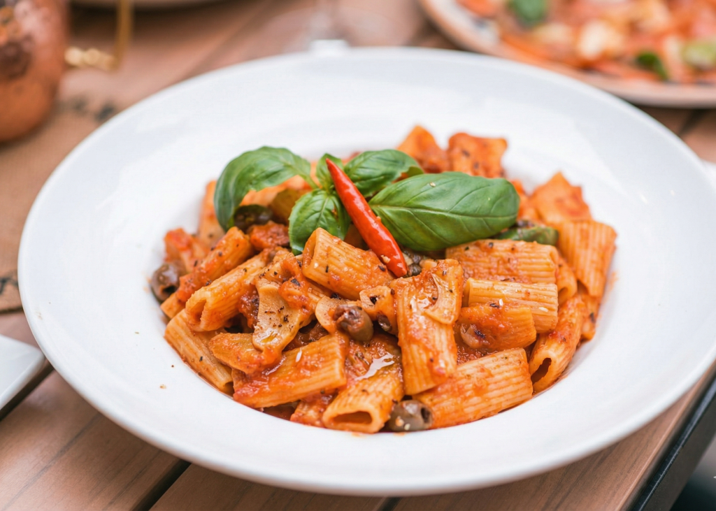 Assiette de rigatoni arrabiata du restaurant Vita